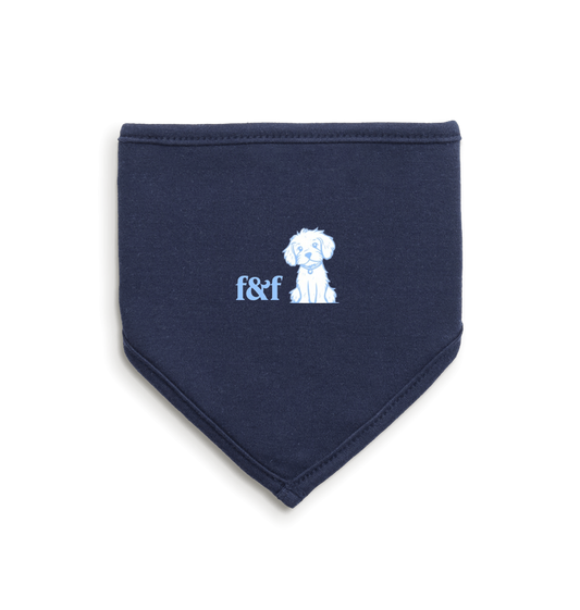 White/Nautical Navy Bib Front