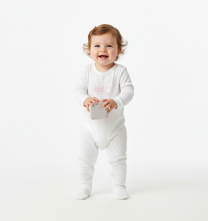 Everyday Sleepsuit - White & Pink