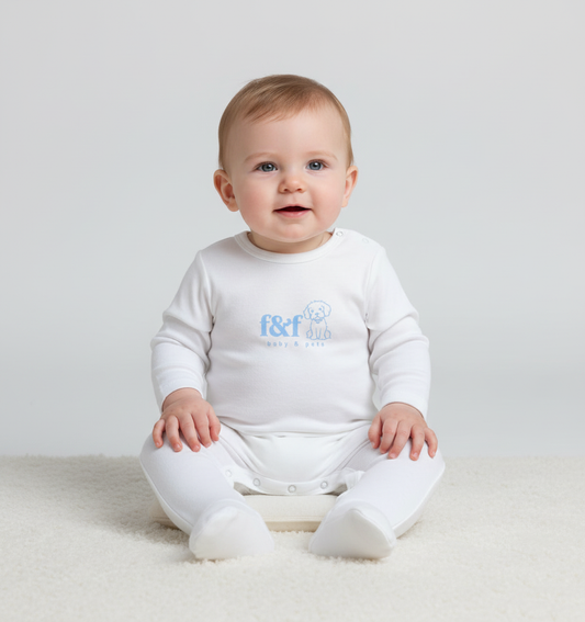 Everyday Sleepsuit - White & Blue
